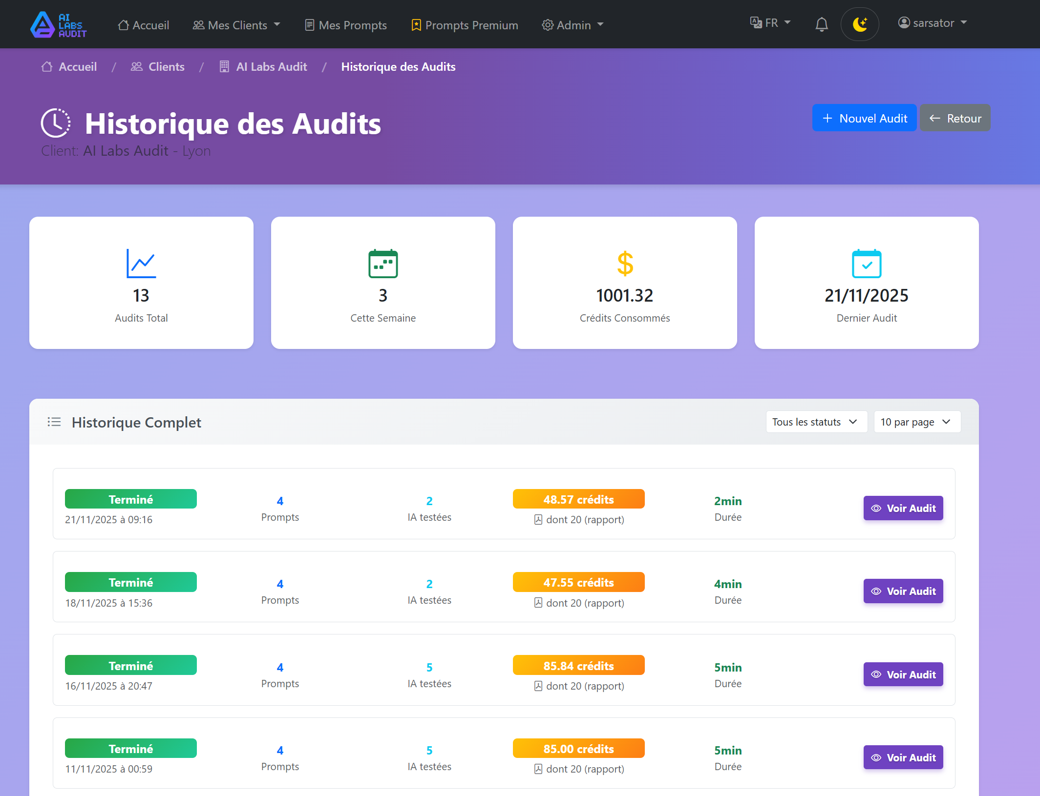AI Labs Audit - Interface